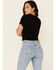 Shyanne Women's Here For The Beer Graphic Tie-Front Short Sleeve Tee , Black, hi-res