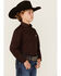 Image #2 - Panhandle Select Boys' Solid Long Sleeve Button-Down Stretch Western Shirt, Brown, hi-res
