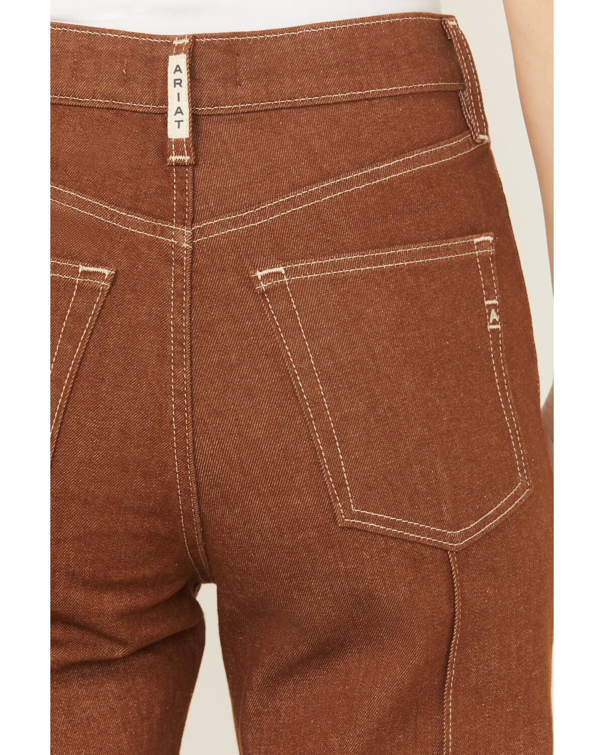 Image #4 - Ariat Women's Jazmine Relaxed Ultra High Rise Straight Stretch Denim Jeans, Brown, hi-res