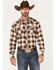 Image #1 - Wrangler Retro Men's Plaid Print Long Sleeve Snap Western Flannel Shirt , Brown, hi-res
