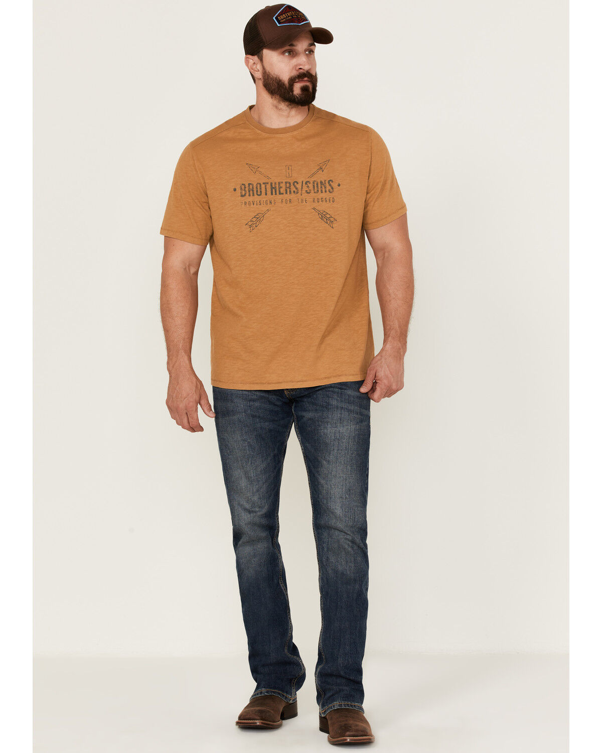 Image #2 - Brothers and Sons Men's Provisions Weathered Slub Graphic Short Sleeve T-Shirt, Sand, hi-res