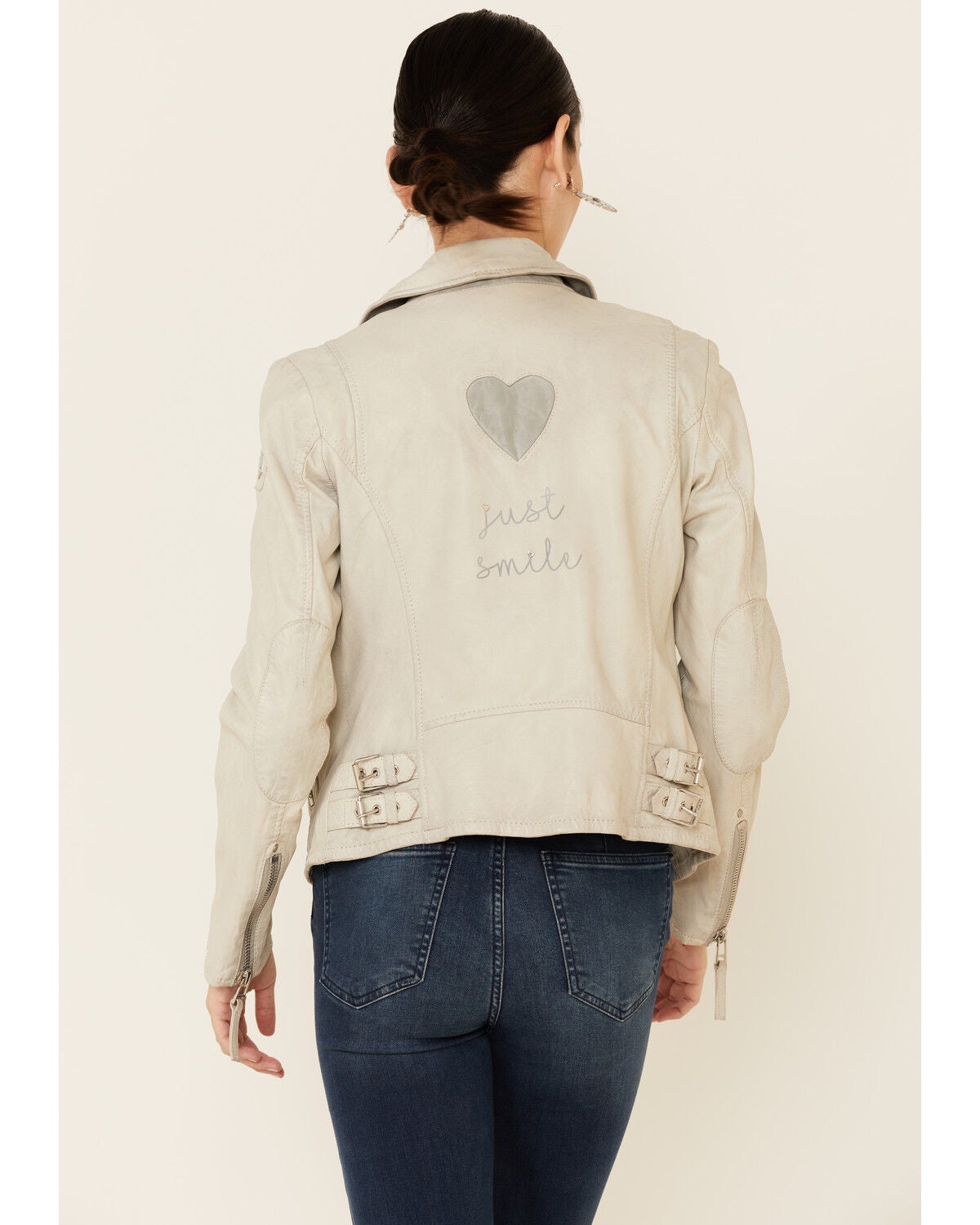 Image #4 - Mauritius Women's Off White Summer Just Smile Leather Jacket , , hi-res