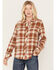 Image #1 - Idyllwind Women's Woodlands Feather Plaid Print Long Sleeve Pearl Snap Western Shirt, Brown, hi-res