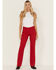 Image #1 - Wrangler Retro Women's Wrancher High Rise Straight Stretch Jeans, Red, hi-res