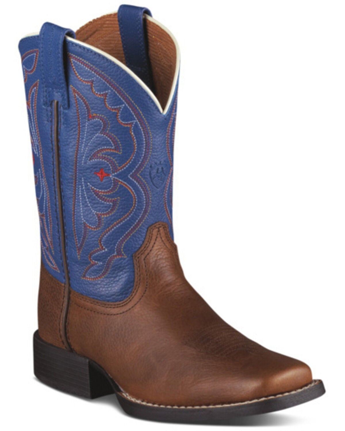 Ariat Little Boys' Quickdraw Western Boots - Broad Square Toe, Brown, hi-res