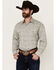 Image #1 - Stetson Men's Medallion Print Long Sleeve Snap Western Shirt, Grey, hi-res