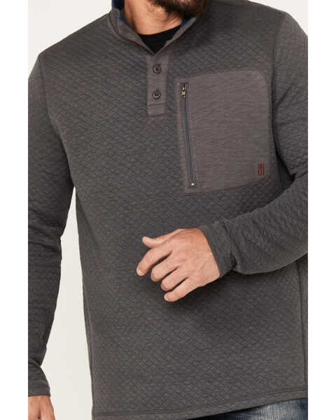 Image #3 - Brothers and Sons Men's Button Mock Pullover, Charcoal, hi-res