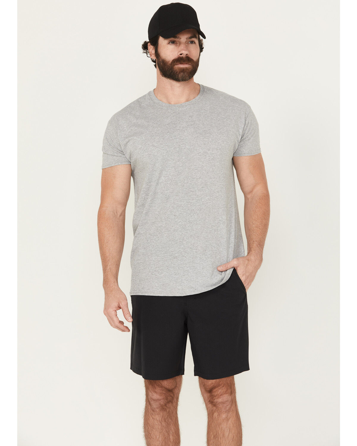 Image #1 - Cinch Men's ARENAFLEX® Solid Shorts, Black, hi-res