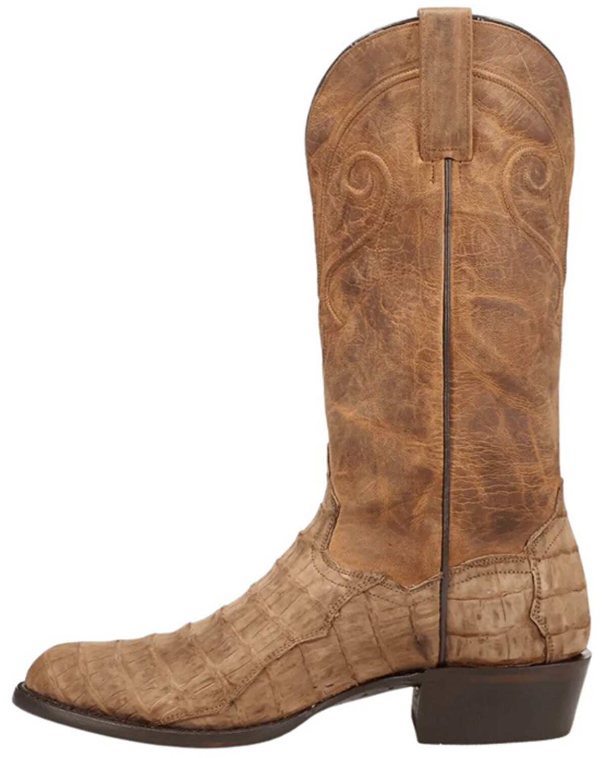 Image #3 - Dan Post Men's Exotic Caiman Makara Tall Western Boots - Round Toe, Brown, hi-res