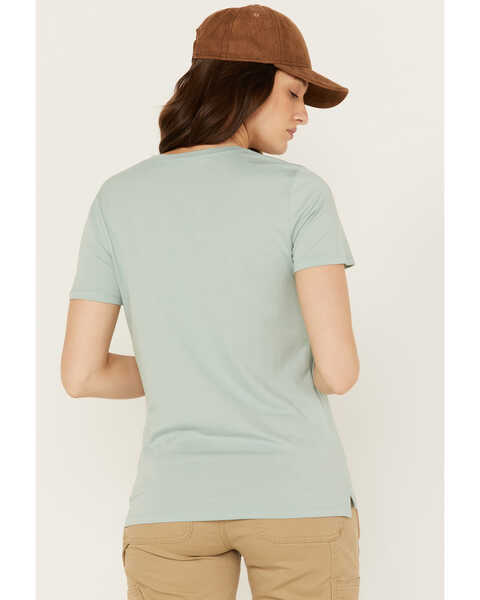 Image #4 - Carhartt Women's Relaxed Fit Lightweight Short Sleeve V Neck T-Shirt, Sage, hi-res