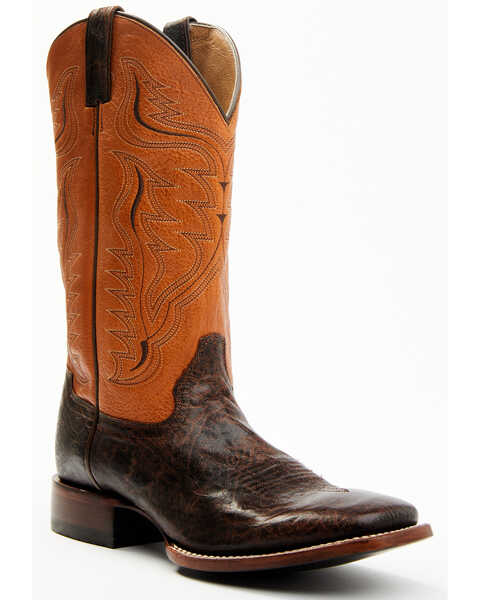 Image #1 - Cody James Men's Melbourne Cognac Leather Western Boots - Broad Square Toe , Orange, hi-res