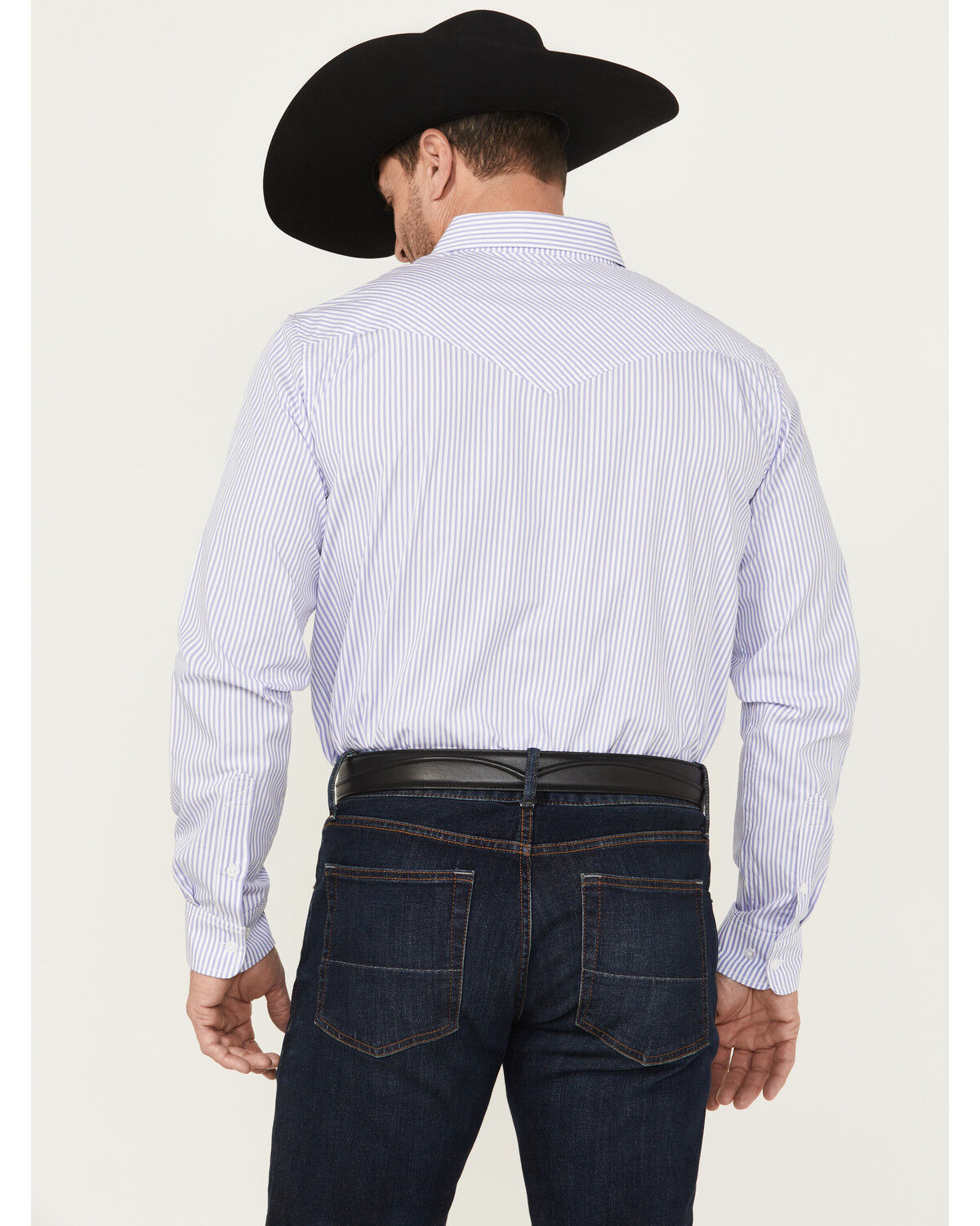 Image #4 - Cody James Black 1978® Men's Condor Striped Print Long Sleeve Button-Down Western Shirt, Light Blue, hi-res
