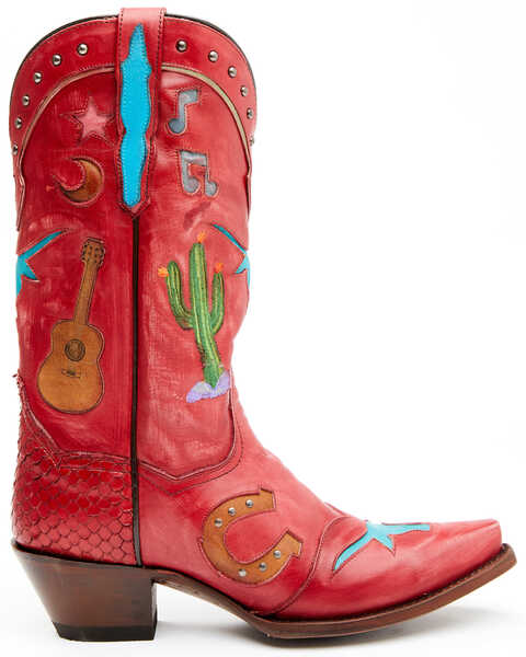 Image #2 - Dan Post Women's Red Dreams Western Boots - Snip Toe, , hi-res