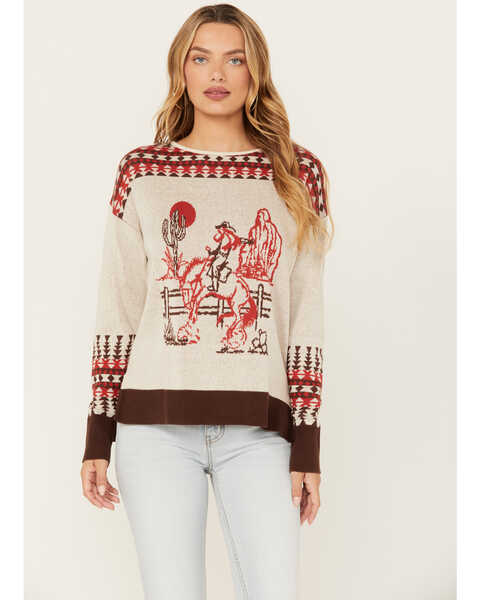 Cotton & Rye Women's Vintage Cowgirl Sweater , Natural, hi-res