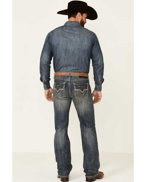 Rock & Roll Denim Men's Pistol Dark Vintage Wash Regular Straight Jeans , Blue, hi-res
