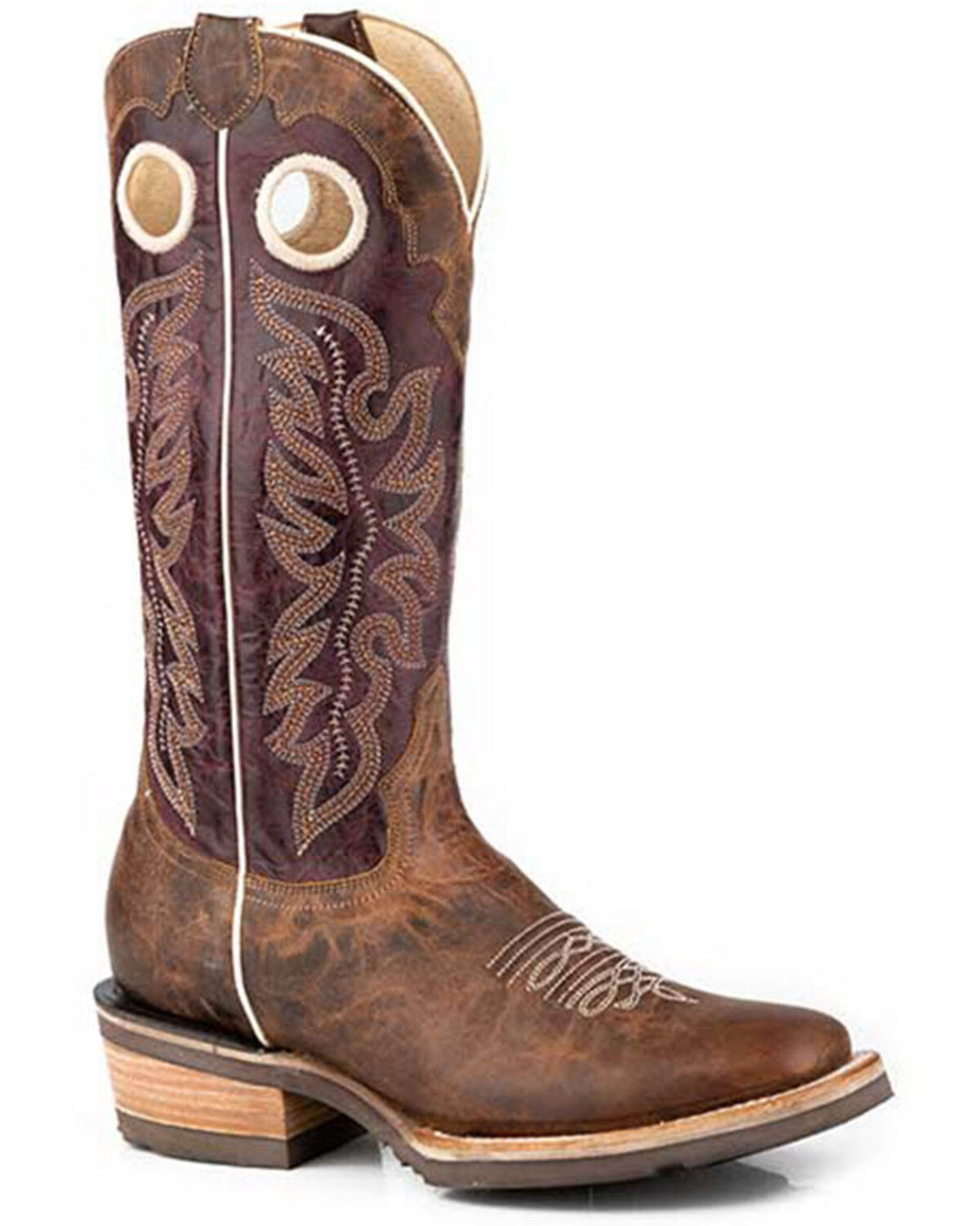Image #1 - Roper Women's Ride 'Em Cowgirl Western Boots - Broad Square Toe, Brown, hi-res