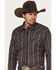 Image #2 - Cody James Men's Finals Day Striped Long Sleeve Western Snap Shirt - Big, Navy, hi-res