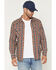 Image #1 - Levi's Men's Jesper Plaid Print Long Sleeve Snap Long Sleeve Flannel Shirt, Rust Copper, hi-res
