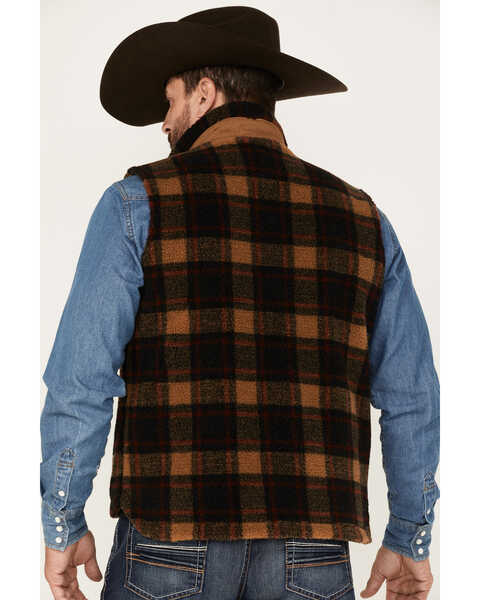 Image #4 - Pendleton Ridgleine Plaid Fleece Vest, Brown, hi-res