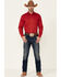 Roper Men's Amarillo Collection Solid Long Sleeve Western Shirt, Red, hi-res