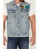 Image #3 - Wrangler X Fender Men's Cowboy Rockstar Patch Denim Vest, Indigo, hi-res