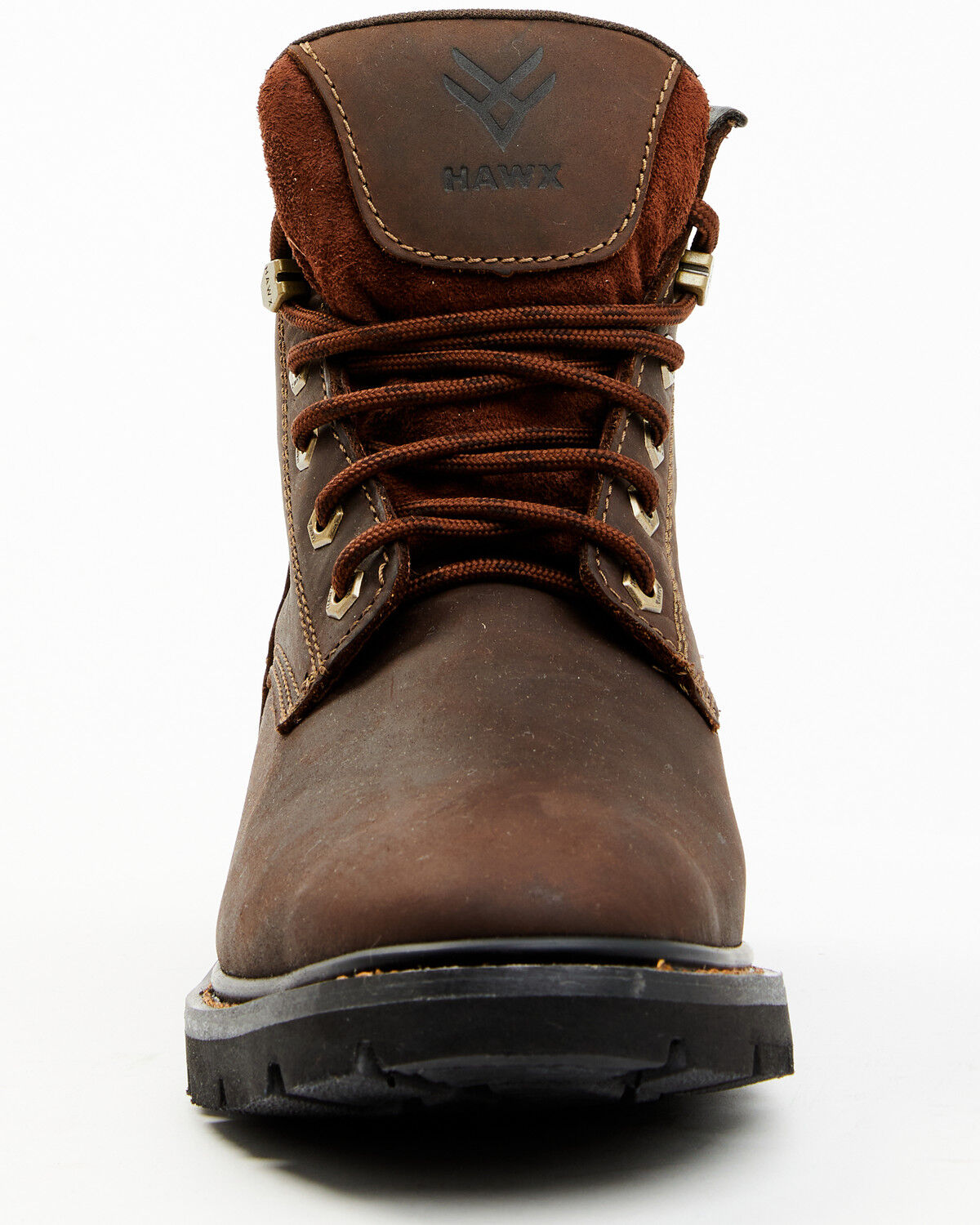 Image #4 - Hawx Men's Oily Crazy Horse 6" Lace-Up Soft Work Boots - Round Toe, Brown, hi-res
