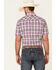 Image #4 - Wrangler Retro Men's Plaid Print Short Sleeve Snap Western Shirt , Purple, hi-res