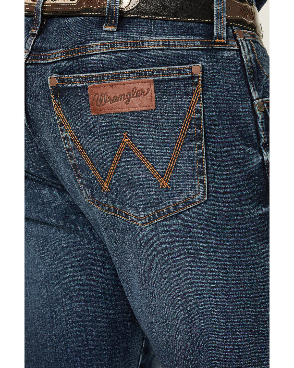 Image #4 - Wrangler Retro Men's Elwick Dark Wash Slim Bootcut Stretch Denim Jeans - Tall, Dark Wash, hi-res