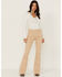 Image #1 - Idyllwind Women's High Risin' Irish Cream Wash Stretch Front Patch Pocket Flare Jeans, Sand, hi-res