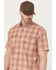 Image #2 - Ariat Men's Rebar Plaid Print Short Sleeve Button-Down Work Shirt, Red, hi-res