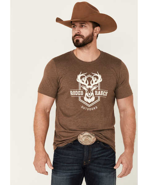 Image #1 - Rodeo Ranch Men's Heather Brown Outdoors Graphic Short Sleeve T-Shirt , Brown, hi-res