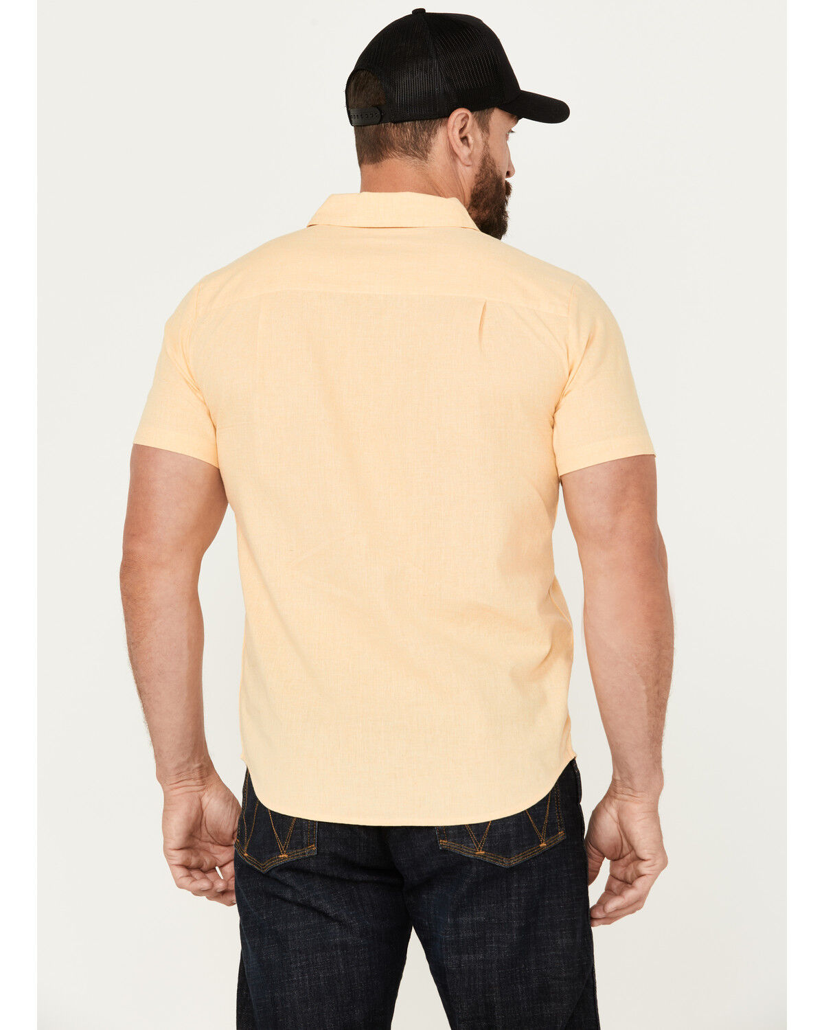 Image #4 - Brixton Men's Charter Solid Short Sleeve Button-Down Shirt, Yellow, hi-res