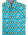 Image #2 - Rodeo Clothing Little Boys' Southwestern Print Short Sleeve Snap Western Shirt, Turquoise, hi-res