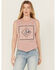 Image #1 - Ariat Women's Cowboy Tank, Rose, hi-res