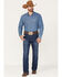 Image #1 - Blue Ranchwear Men's Montana Medium Wash Stackable Straight Stretch Denim Jeans, Medium Wash, hi-res