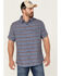 Image #1 - Brothers and Sons Men's Striped Short Sleeve Button Down Western Shirt, Indigo, hi-res
