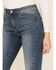 Driftwood Women’s Medium Wash Suede Patchwork Flare Jeans , Blue, hi-res