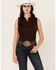 Image #1 - Shyanne Women's Shadow Striped Sleeveless Button-Down Western Shirt, Chocolate, hi-res