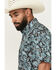 Image #2 - Cinch Men's Paisley Print Short Sleeve Button-Down Western Shirt, Black, hi-res