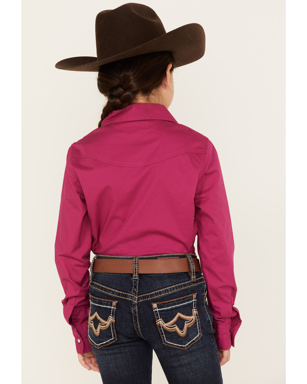 Image #4 - Shyanne Girls' Rhinestone Long Sleeve Western Button-Down Shirt, , hi-res