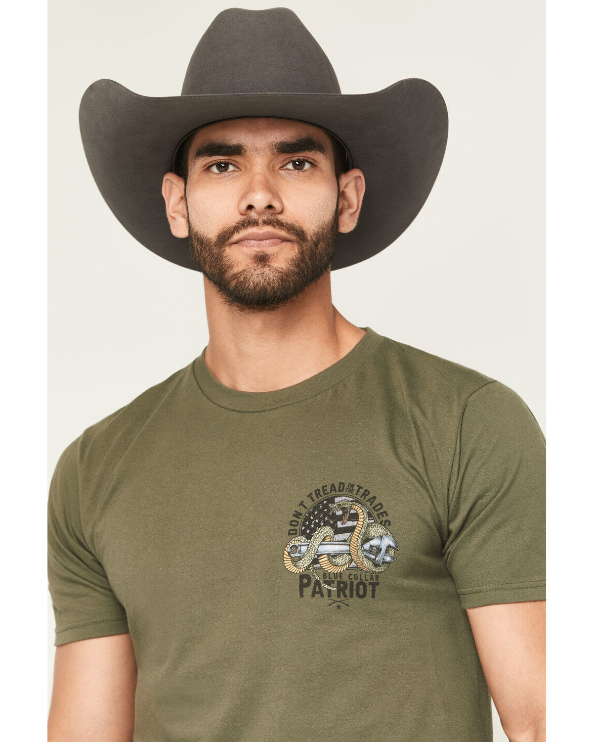 Image #3 - Howitzer Men's Don't Tread Trades Short Sleeve Graphic T-Shirt, Olive, hi-res