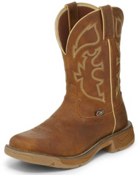 Justin Men's Stampede Rush Western Work Boots - Soft Toe, Brown, hi-res
