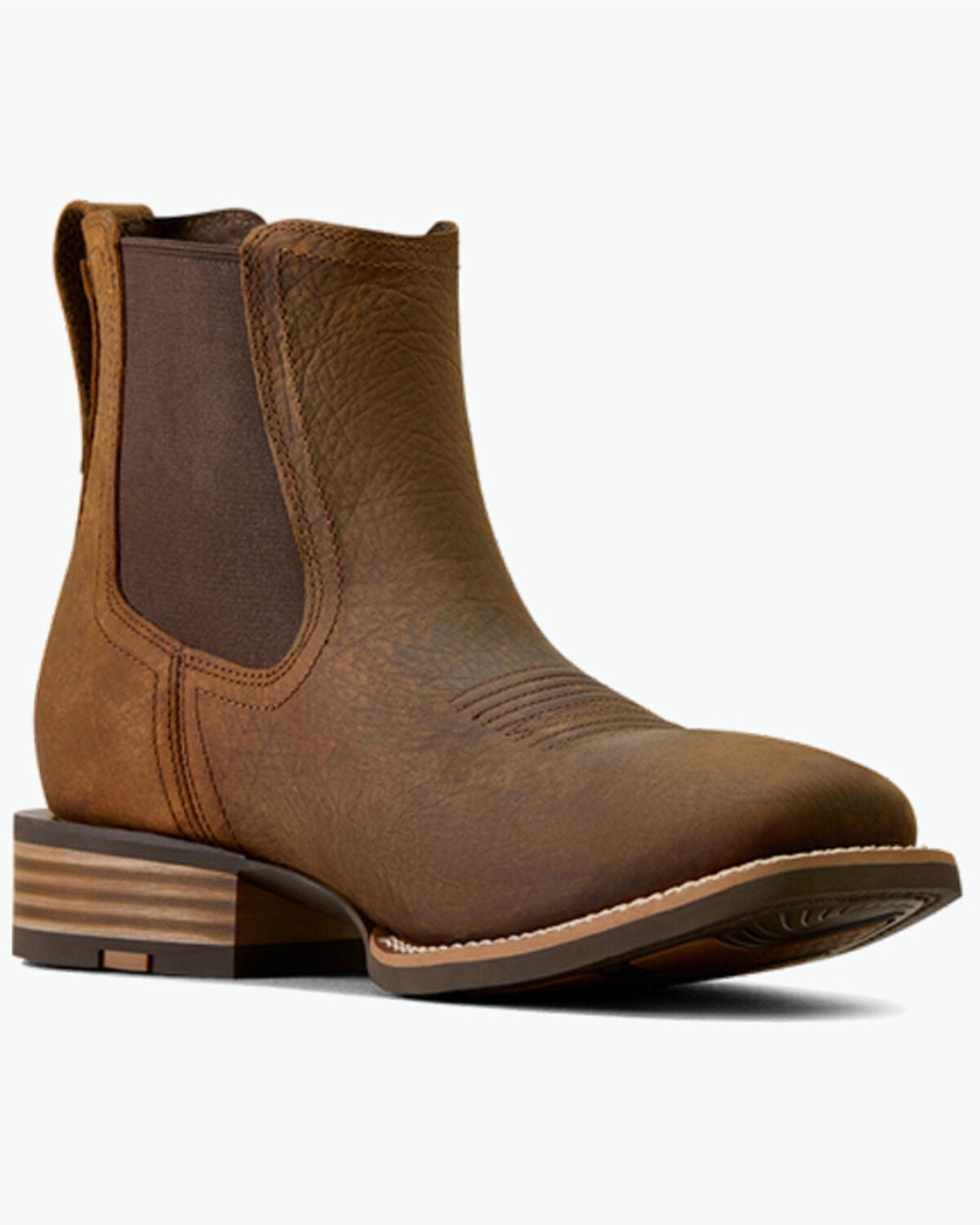 Ariat Men's Western Big Rig Chelsea Boots - Broad Square Toe, Brown, hi-res