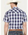 Image #4 - Rodeo Clothing Men's Plaid Print Short Sleeve Snap Western Shirt, Blue, hi-res