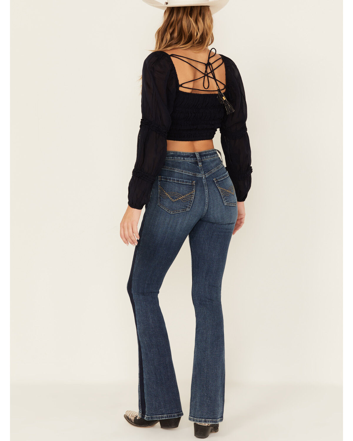 Image #3 - Idyllwind Women's Holland Medium Wash Contrast Panels High Risin' Stretch Bootcut Jeans, Medium Wash, hi-res
