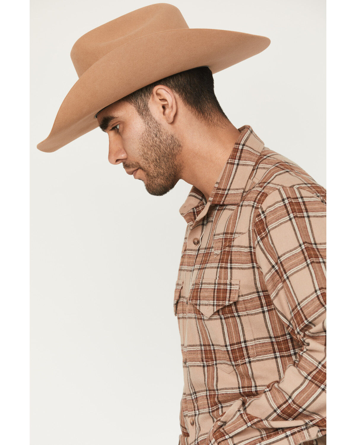 Image #2 - Cody James Black 1978® Men's Brenden Plaid Print Long Sleeve Button-Down Flannel Shirt, Tan, hi-res