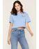 Image #2 - Junk Food Clothing Women's Coors Light Mountains Short Sleeve Cropped Graphic Tee, Blue, hi-res