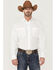 Image #1 - Resistol Men's Solid Long Sleeve Button Down Western Shirt , White, hi-res
