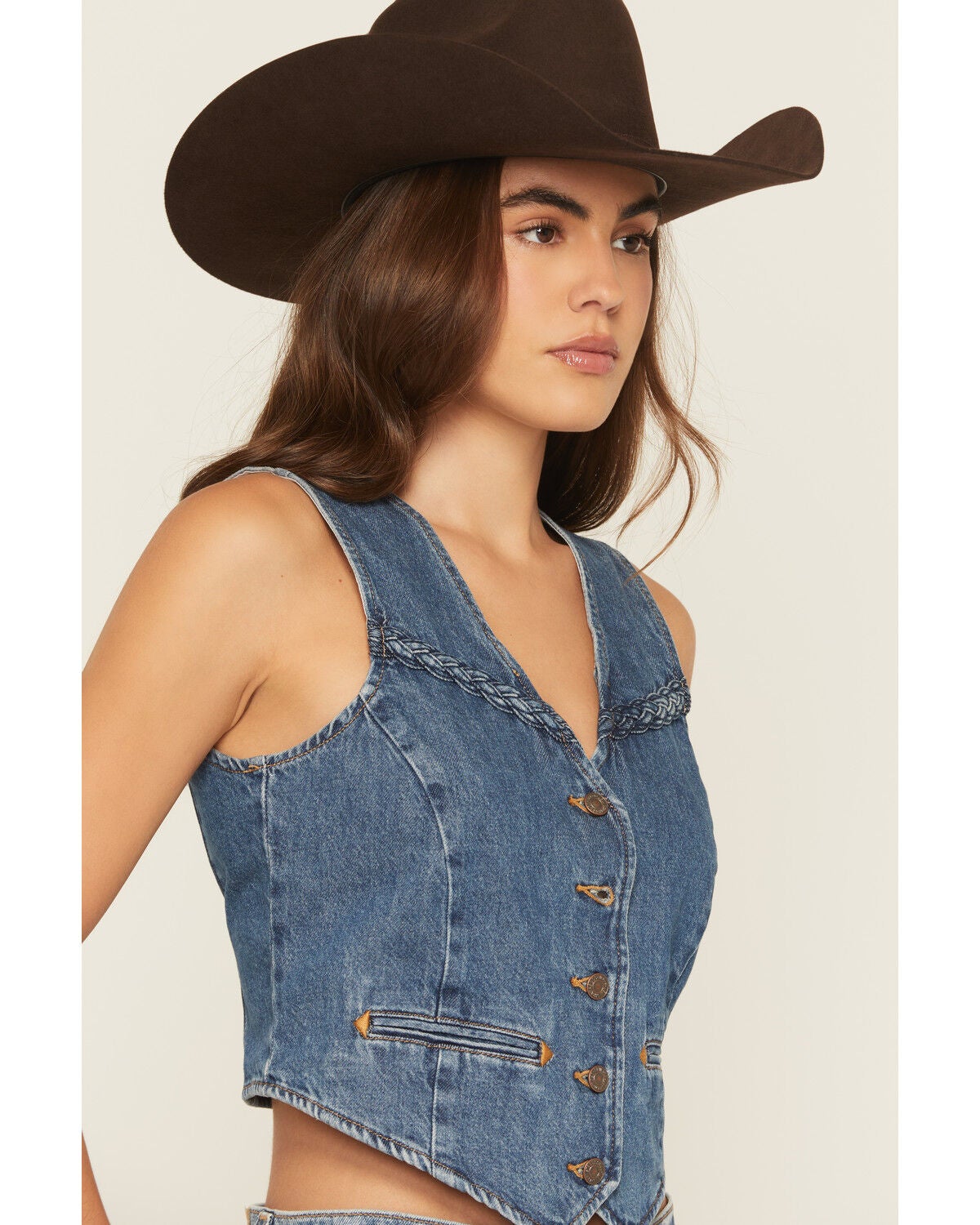 Levi's Premium Women's Big Yikes Braided Denim Vest - Country