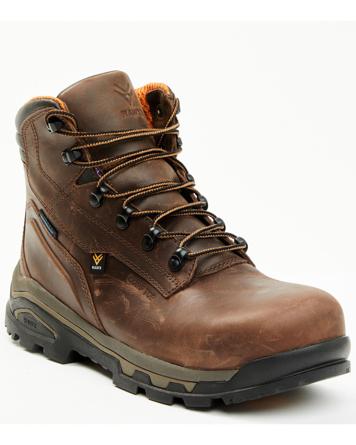 Image #1 - Hawx Men's 6Enforcer Pro Work Boots - Composite Toe, Brown, hi-res